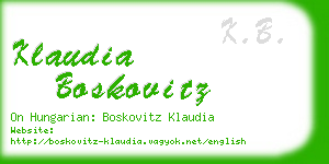 klaudia boskovitz business card